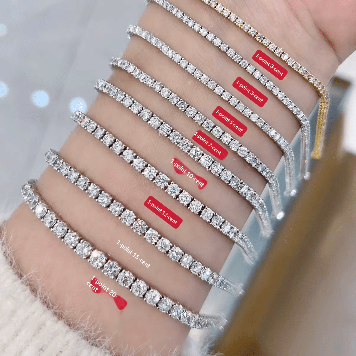 Baguette Cut Geometric Lab Diamond Tennis Bracelet