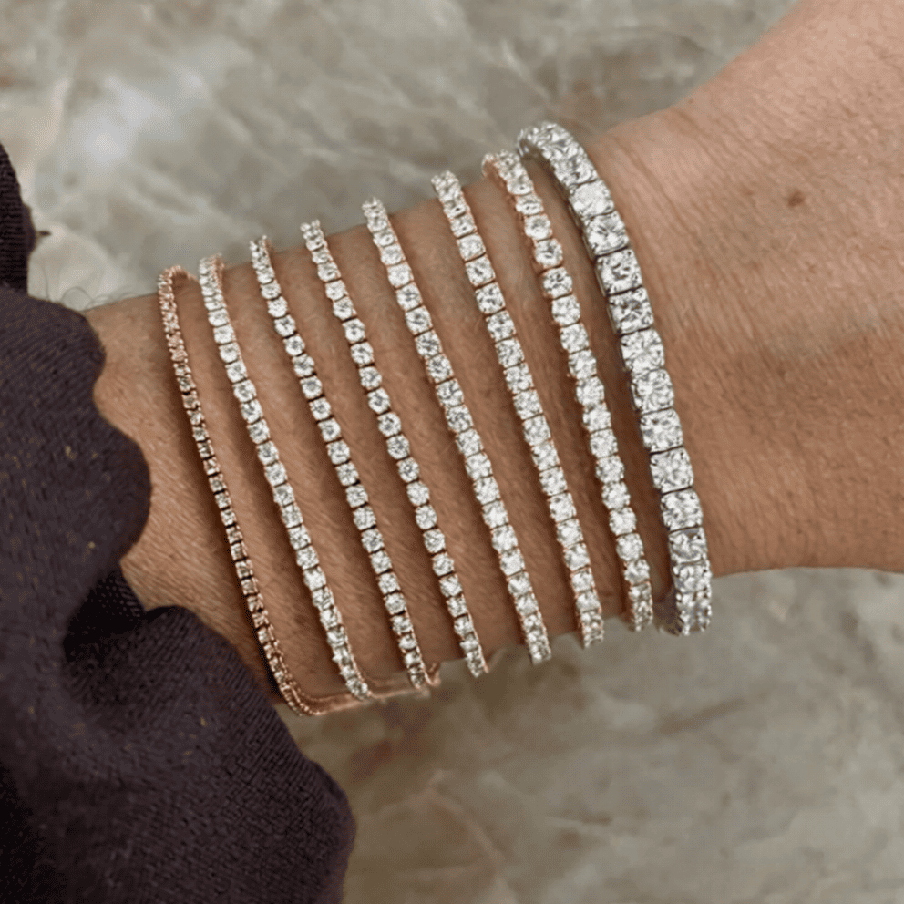 Mixed-Shape Multi-Cut Lab Diamond Tennis Bracelet