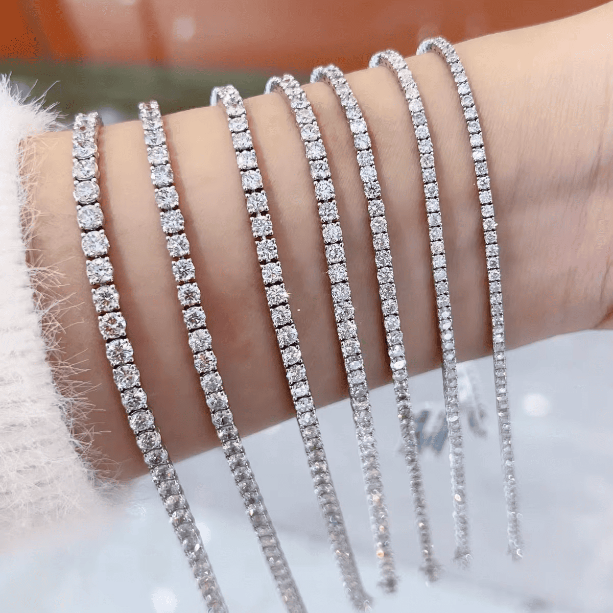 Oval Lab Diamond Tennis Bracelet in White Gold